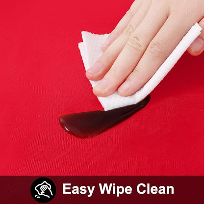 Smiry Rectangle Table Cloth 54x78 Inch, Waterproof Wipeable Vinyl Tablecloths Protector, Oil Spill Proof Plastic Table Cover for Dining, Banquet, Christmas and New Year Parties, Red