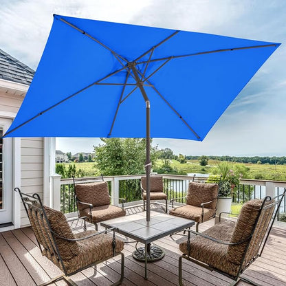 JEAREY 6.5x10 ft Rectangular Patio Umbrellas Rectangle Outdoor Umbrella - Image 6