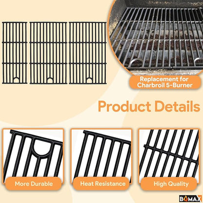 17 Inch Grill Grate & Heat Plate for Charbroil Performance 5 Burner Grill 463449021 463451022 463448021 463450022 463455021 G426-0005-W1, Cooking Grate for Charbroil Grill Replacement Parts 5 Burner