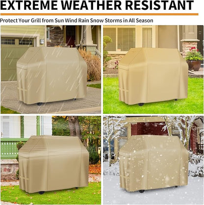 NEXCOVER Barbecue Gas Grill Cover - 60 Inch Waterproof BBQ Cover, Heavy Duty, Fade & Weather Resistant, Fits Weber, Brinkmann, Char Broil, Holland