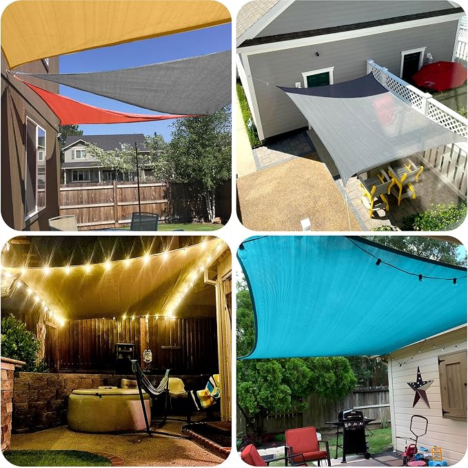 Sun Shade Sail 12'x20'x23.3' Butter Cream Triangle Custom Size | 95% UV Block - Image 7
