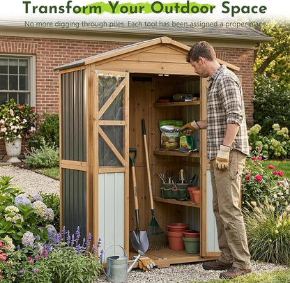 Outdoor Wooden Storage Shed Cabinet - Image 2