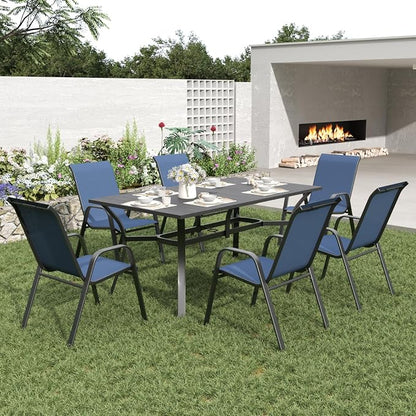 Patio Dining Chairs Set of 6 Outdoor Stackable Dining Chairs - Image 9