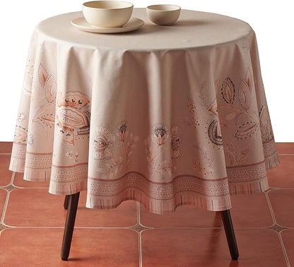 Maison d'Hermine Premium Table Cloth Round Table 100% Cotton 70 Inches Tablecloth Reusable Decorative Everyday Use for Dining Room, Farmhouse, Home, Party, Festive & Wedding - Society Florals