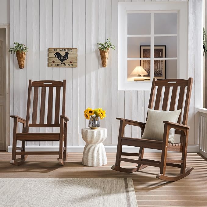 Oversized Outdoor Rocking Chair, HDPE Porch Rocker | High Back Rocking Chairs - Image 6