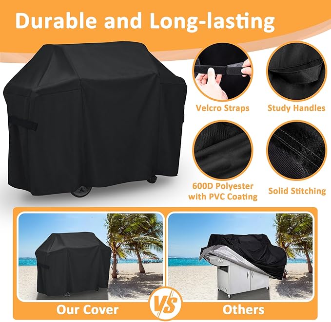 7130 Grill Cover for Weber Genesis 300 & II 300 Series Gas Grill, Waterproof Cover for Genesis II LX 300 Series Grill Models, 58 Inch Outdoor BBQ Cover for Weber 3 Burner Grill