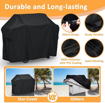 7130 Grill Cover for Weber Genesis 300 & II 300 Series Gas Grill, Waterproof Cover for Genesis II LX 300 Series Grill Models, 58 Inch Outdoor BBQ Cover for Weber 3 Burner Grill