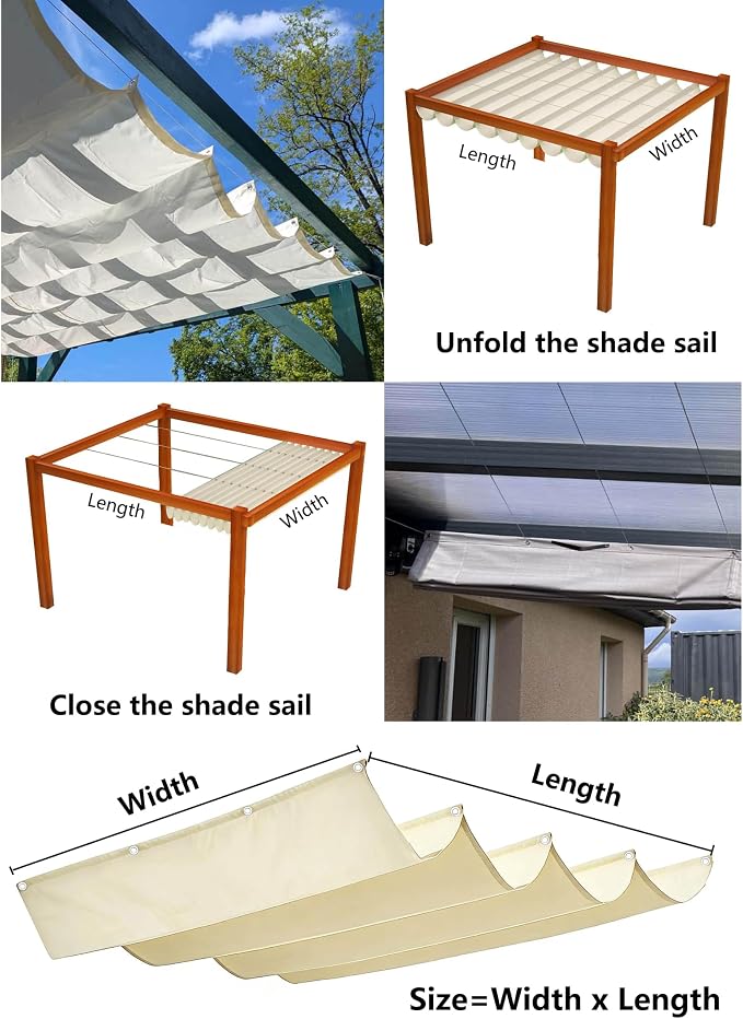 Retractable Waterproof Wave Awning Cover 11' x 12' - Image 5