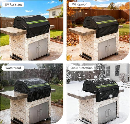 Built in Grill Cover for Lynx 42-Inch - Heavy Duty 600D Waterproof with Reflective Strips and Plush Lining, Protects The Built in Grill While Enhancing its Visual Appeal,25.5" L x42 W x26 H,Black