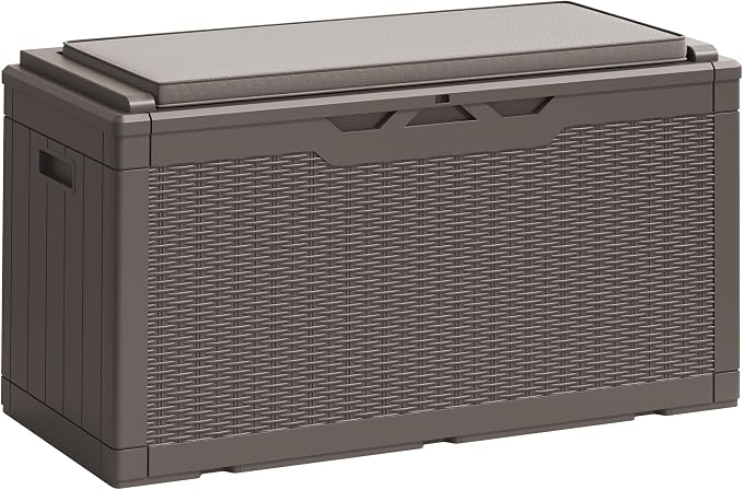 Greesum 100 Gallon Resin Deck Box Large Outdoor Storage Boxes by BuynowfromGreesum