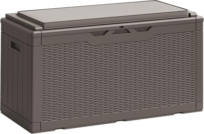 Greesum 100 Gallon Resin Deck Box Large Outdoor Storage Boxes by BuynowfromGreesum
