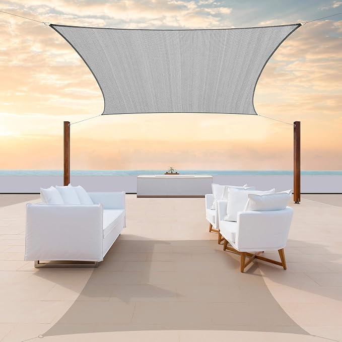 Colourtree CTAPR1220 Custom Size 11' x 11' Grey Sun Shade Sail Canopy UV Block by ColourTree