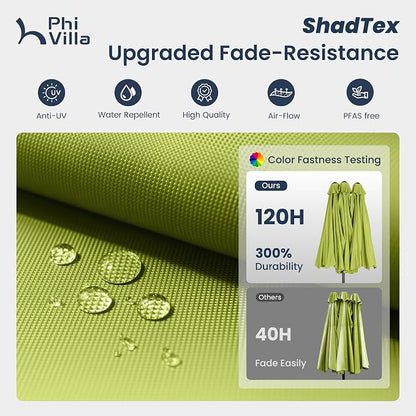 PHI VILLA 15ft Large Outdoor Patio Umbrella - Image 5
