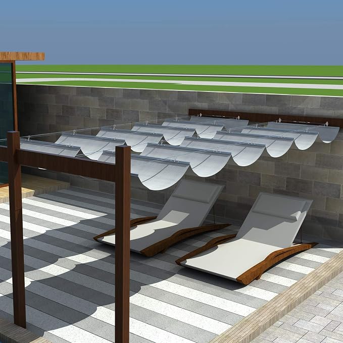 Windscreen4less 3' x 31' Retractable Sun Shade Canopy Cover Sliding Wave Shade - Image 7
