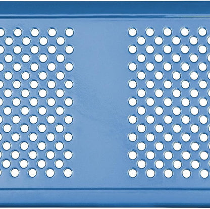 Global Industrial 72" Rectangular Picnic Table, Perforated Metal, Thermoplastic Coating, Attached Benches, 1-1/2” Umbrella Pole Hole, Outdoor-Rated, 1000 lbs Capacity, Blue