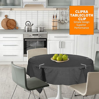 Tablecloth Clips [USA Based Brand] - 12 Pack Stainless Steel, Rust Proof Table Clips for Home, Restaurants, Picnic, Party, Dining Tables - Fits Up to 1.8 Inch Thick Tables