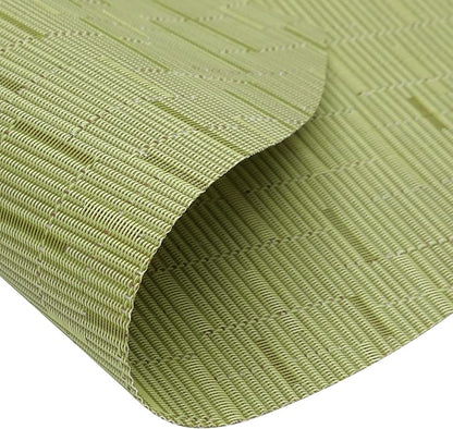 SHACOS Large Size Wedge Shape Placemats with Centerpiece Round Mat Set of 5 Round Table Place Mats Washable Dining Table Placemats Reversible, Green