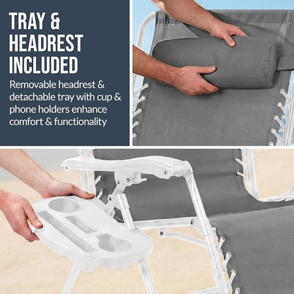 Best Choice Products Set of 2 Extra Wide Adjustable Steel Mesh Zero Gravity - Image 8