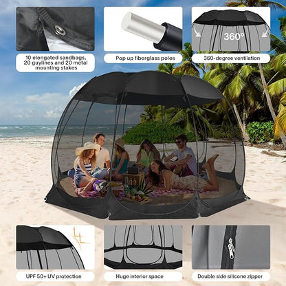 Alvantor Pop Up Screen House Tent, Instant Outdoor Gazebo - Image 5
