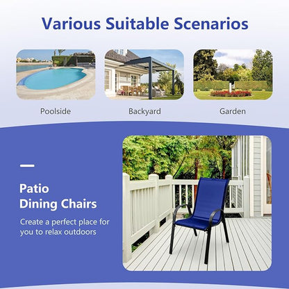 Giantex Patio Chairs Set of 4, Stackable Outdoor Dining Chairs - Image 8