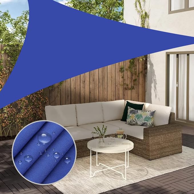 Neween Triangle Sun Shade Sail, Waterproof Blue Color by Neween