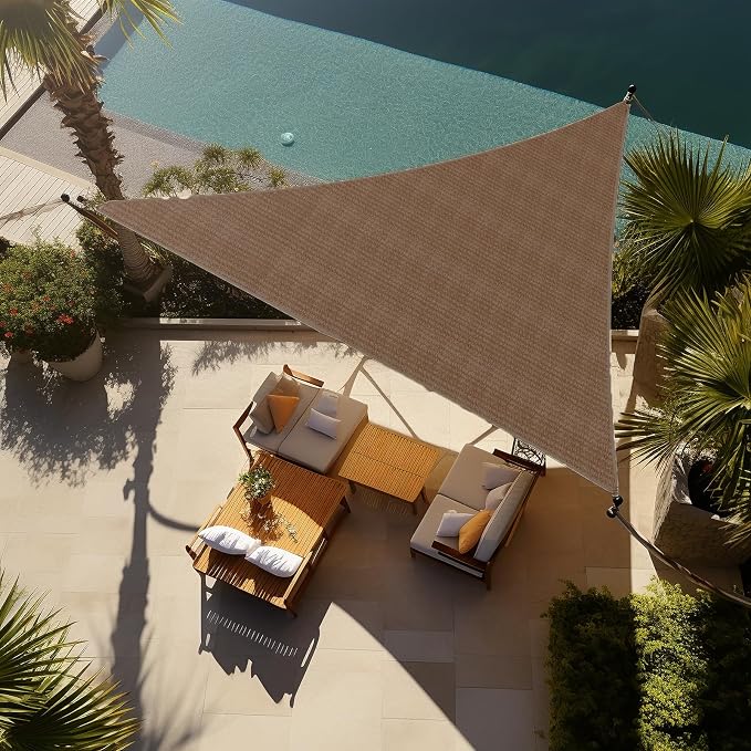 Shade&Beyond Custom Sun Shade Sail 15'x18'x23.4' Triangle Sun Sail Shades Patio by ShadeBeyond
