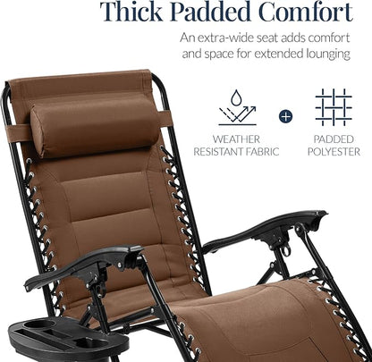 Best Choice Products Oversized Padded Zero Gravity Chair, Folding Outdoor Patio - Image 4