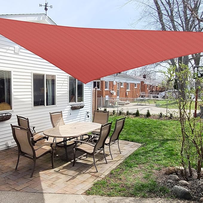 WINDSCREEN4LESS 20' x 20' x 20' Sun Shade Sail UV Block Fabric Canopy in Red by Windscreen4less