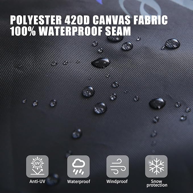 Grill Cover, Heavy Duty BBQ Grill Cover for Outdoor Grill, Waterproof, Anti-UV, Rip-Proof, Barbecue Cover with Adjustable Straps, Compatible for Weber, Charbroil, etc. Black (52'' x 26'' x 43'')