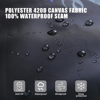 Grill Cover, Heavy Duty BBQ Grill Cover for Outdoor Grill, Waterproof, Anti-UV, Rip-Proof, Barbecue Cover with Adjustable Straps, Compatible for Weber, Charbroil, etc. Black (58'' x 24'' x 48'')