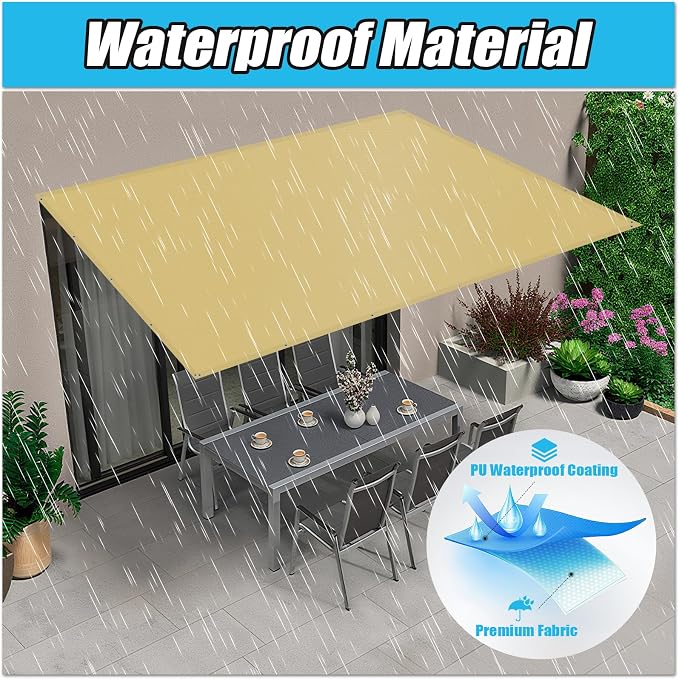 Amagenix Custom Size Waterproof Shade Cloth, 95% UV Block Tarp Cover - Image 2