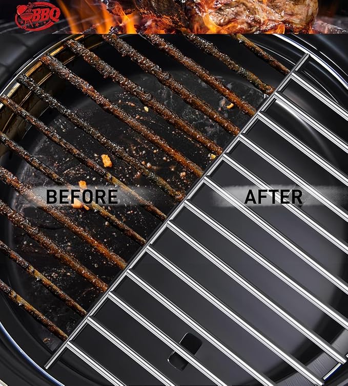TNTOR Grill Brush with Scraper, 18" Adjustable Handle BBQ Grill Brush for Outdoor Grill, Extra Strong Grill Cleaner Accessories for Grill/Smoker/Gas/Charcoal Grill Cleaning-Gifts for Grill Wizard/Dad