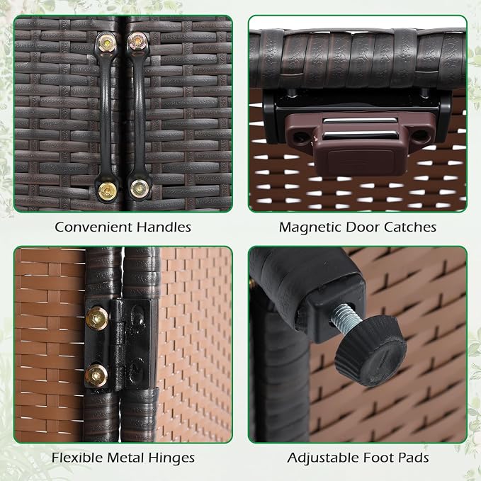 Tangkula Rattan Outdoor Storage Cabinet - Image 3