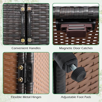 Tangkula Rattan Outdoor Storage Cabinet - Image 3