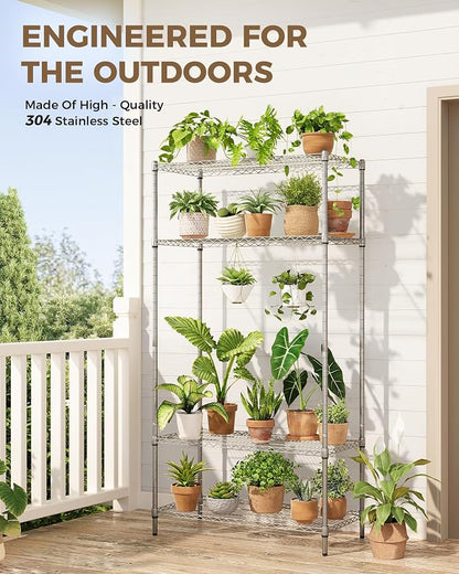 GENTINGBRO Large Plant Shelf Indoor Plant Stand Outdoor 4 Tier - Image 7