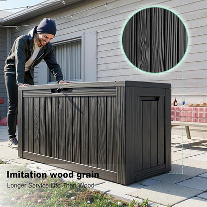 86 Gallon Deck Box, Lockable Waterproof Outdoor Storage Boxes - Image 2