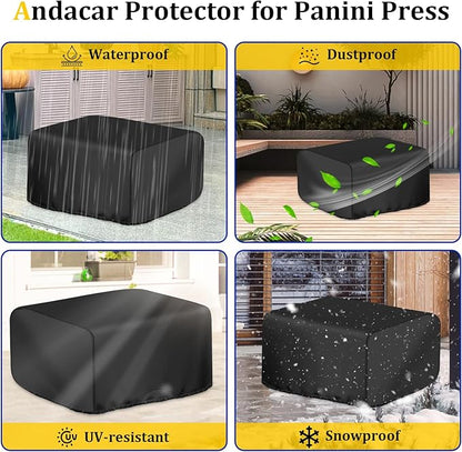 Panini Press Cover for Cuisinart Panini Press GR-4NP1, Waterproof Sandwich Maker Cover Indoor Grill 5-in-1 Stainless Steel Griddler Covers - 14" L×13" W×7" H, Black