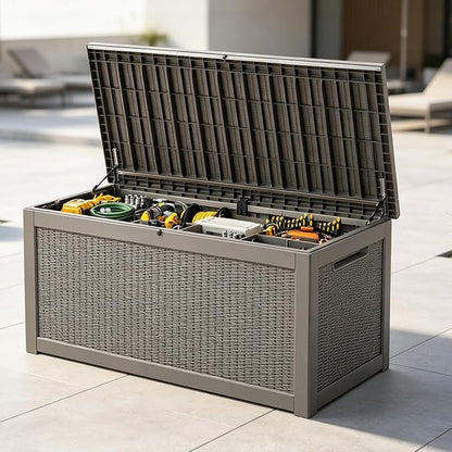 Outdoor Deck Storage Box, Resin Deck Boxes Indoor and outdoor, Waterproof by NBYSGO