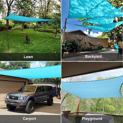 Sun Shade Sail 10' x 13' Turquoise Blue Rectangle Shade | Outdoor sun shade sail - Image 8