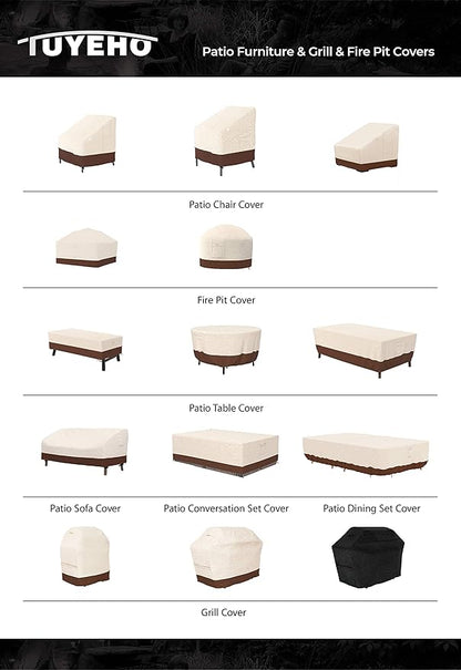 Tuyeho Grill Cover 65 x 24 x 46 inch, 600D Heavy Duty Gas BBQ Cover w/Side Fasteners Straps, Waterproof & Weather Resistant for Your Weber, Char-Broil, Brinkmann, Holland, Jenn Air (Beige & Brown)