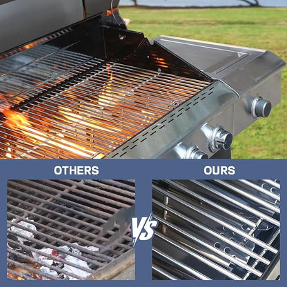 Grill Parts for Nexgrill replacement parts 4 Burner 720-0925 720-0925PG, Stainless Cooking Grate,Heat Shield and Burner Kit for Nexgrill 720-0925P Replacement Parts for Nexgrill 4 Burner Gas Grill
