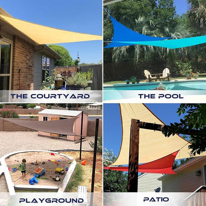 Windscreen4less 18' x 18' x 18' Sun Shade Sail Triangle Outdoor Canopy Cover UV - Image 2
