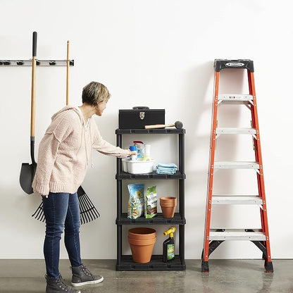 Gracious Living 3 Pack Light Duty Storage Shelves, Knect-A-Shelf 4-Shelf - Image 2
