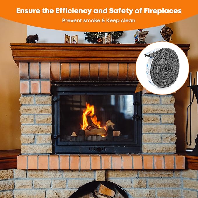 Stanbroil Stove Gasket Tape, 5/8" Width, 1/8" Thick, 72" Length - Self Adhesive Flat Gasket for Stoves and Fireplaces, High Temperature Fiberglass Tape