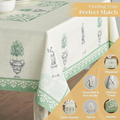 Maison d' Hermine Table Cloth Rectangle Table 100% Cotton 60 x 90 Inches Tablecloth Reusable Decorative for Dining Room, Farmhouse, Home, Party, Festive & Wedding Spring Summer - Jardin Du Roy