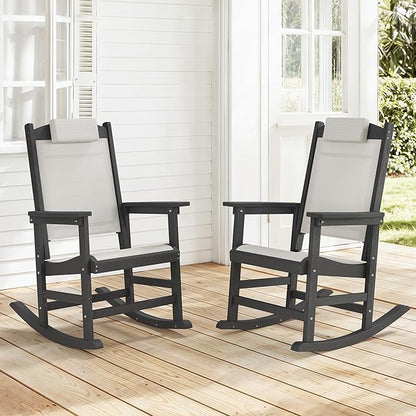 Outdoor Rocking Chair Set of 2 by HOMENJOY