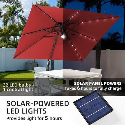 JZAC & QZYD 9x9 FT Cantilever Offset Patio Umbrella - Image 7