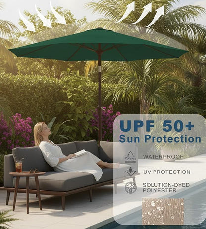9FT Auto-Tilt Patio Umbrella|Outdoor Market Table Umbrella - Image 5