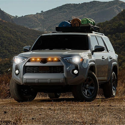 SEVEN SPARTA 4 PCS Grill Led Lights Compatible with Toyota 4Runner 2020-2024, Including SR5, TRD Sport, Off-Road, Premium and Limited Grille, Fuse and Instruction Included (Amber)