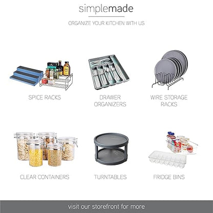 SIMPLEMADE Round Step Trash Can - 5 Liter / 1.3 Gallon - Stainless Steel Bathroom Wastebasket, Small Metal Can with Lid, White